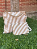 Conjunto de Bolsa y Neceser a Rayas