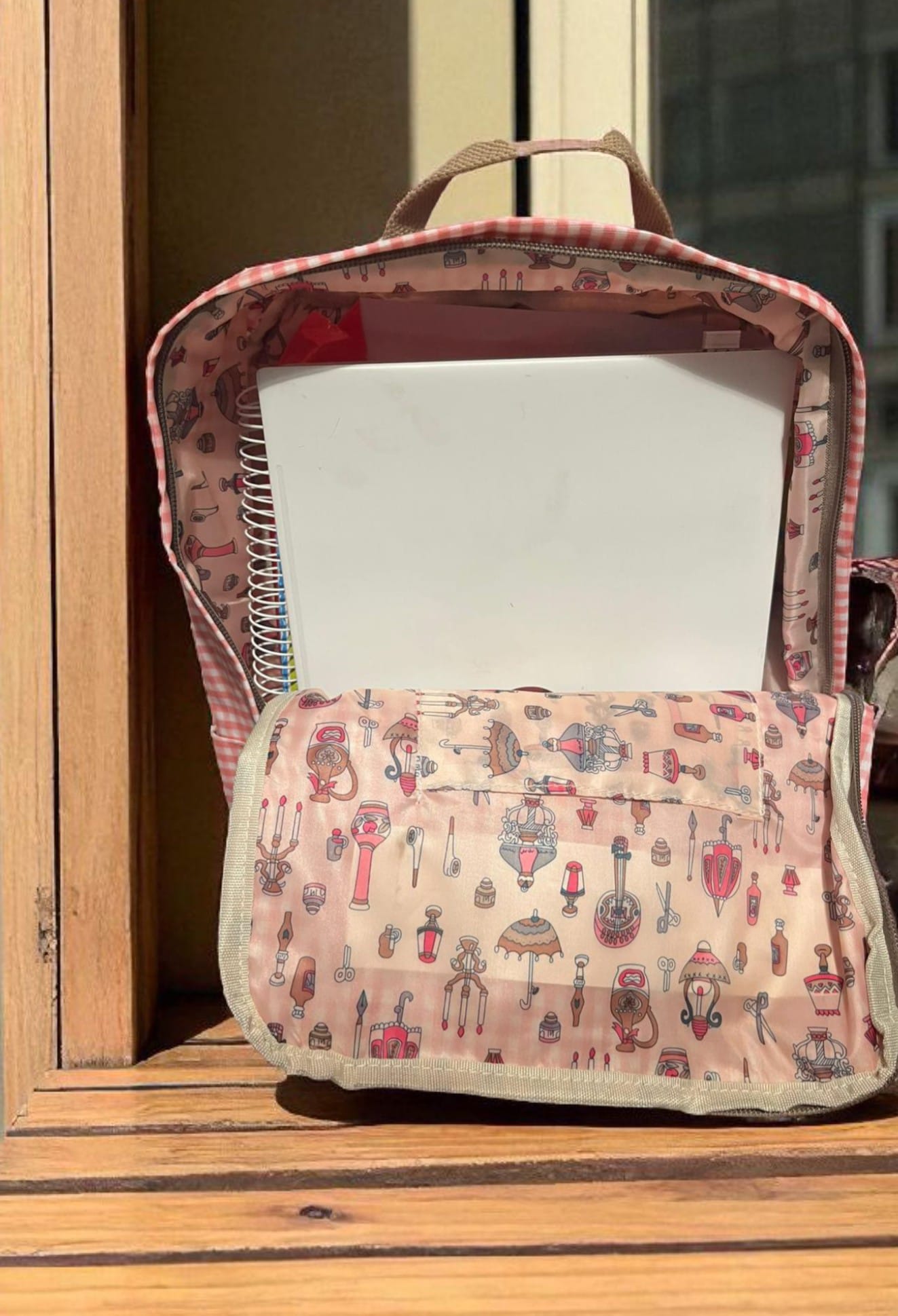 Mochila y neceser Cuadros Vichy