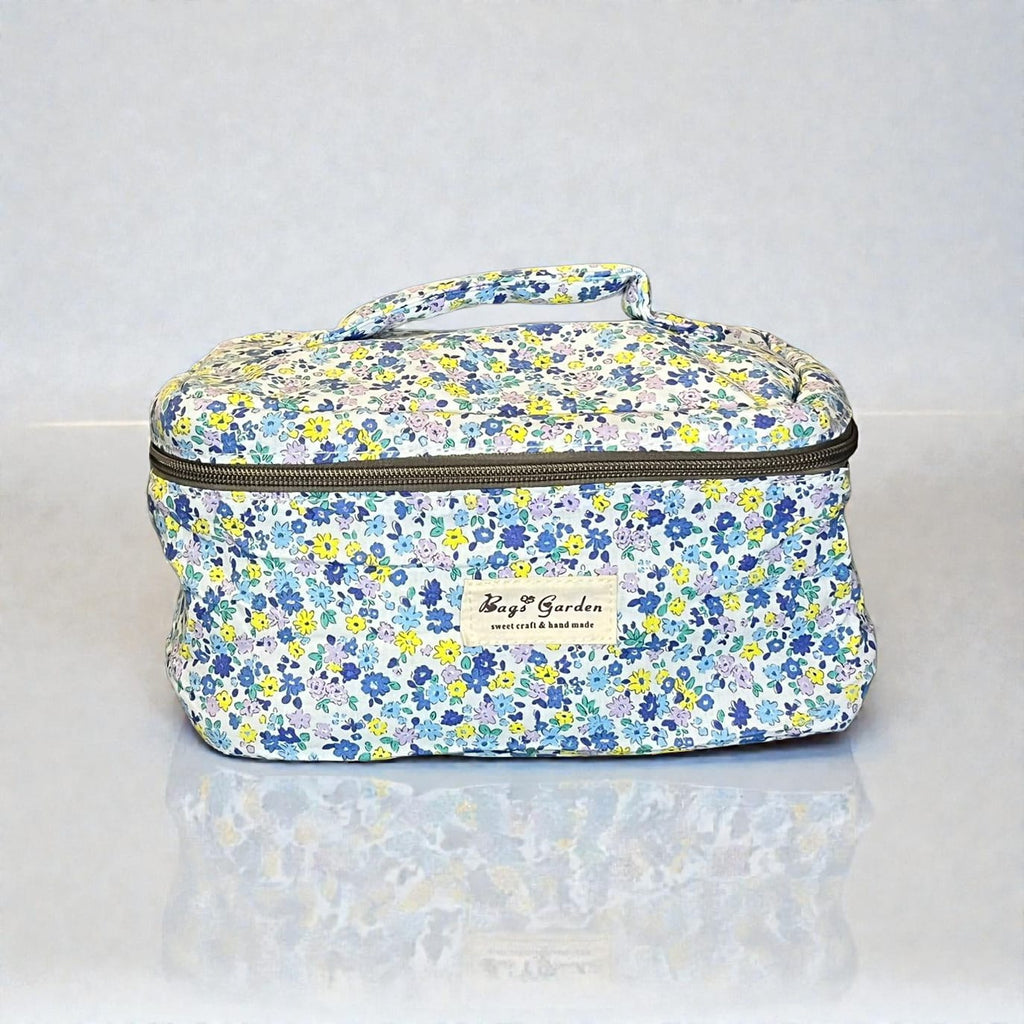 LIBERTY - Bolsa Maquillaje con asa Flores azules y amarillas