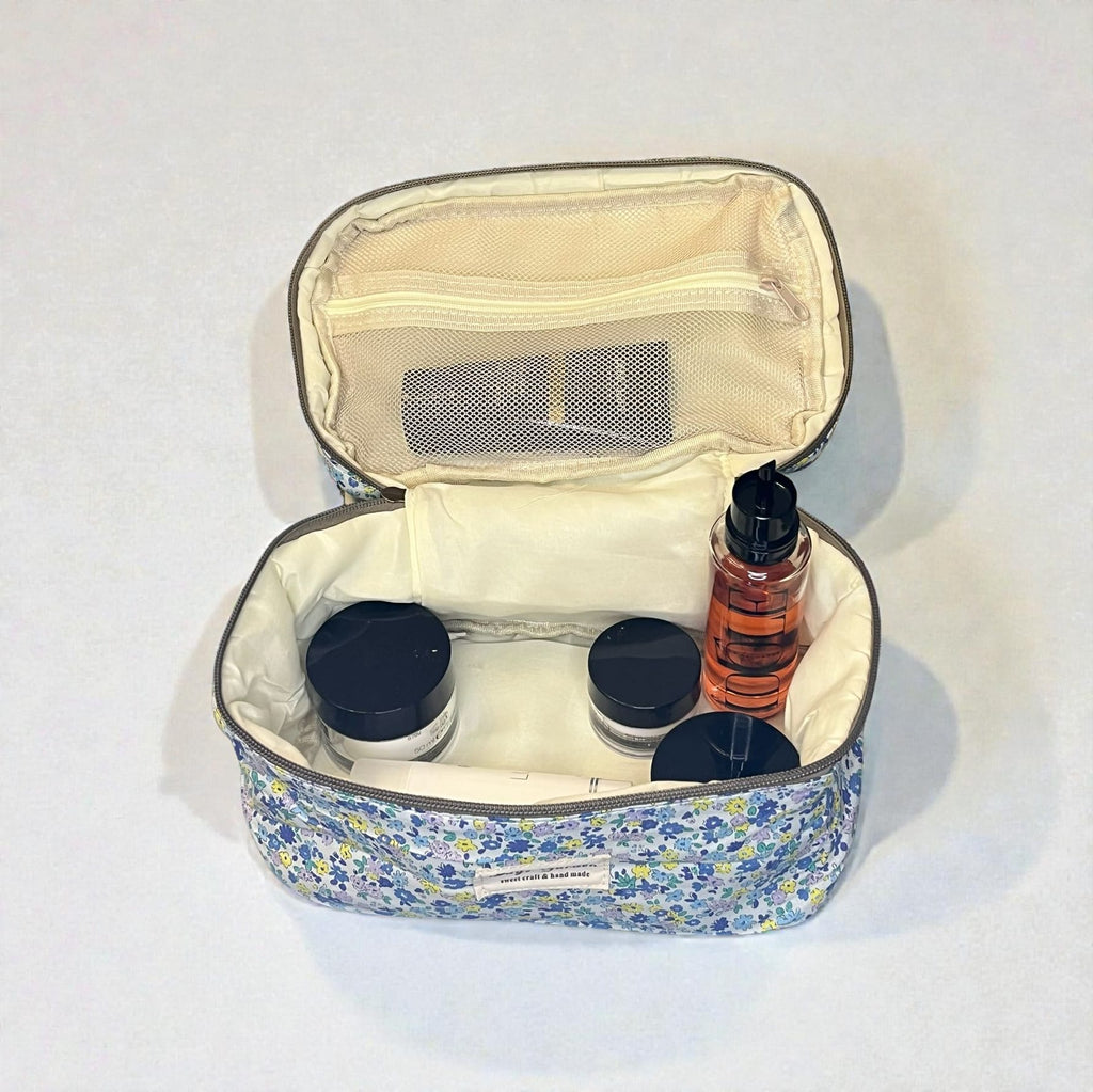 LIBERTY - Bolsa Maquillaje con asa Flores azules y amarillas