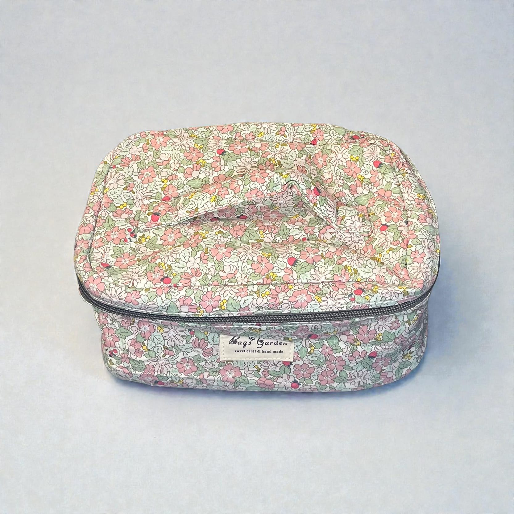 LIBERTY - Bolsa Maquillaje con asa Flores rosas y verdes