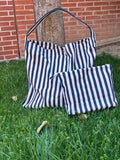 Conjunto de Bolsa y Neceser a Rayas